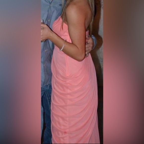David’s bridal. Strapless bridesmaid dress. Coral color. Size 2. - Picture 2 of 4